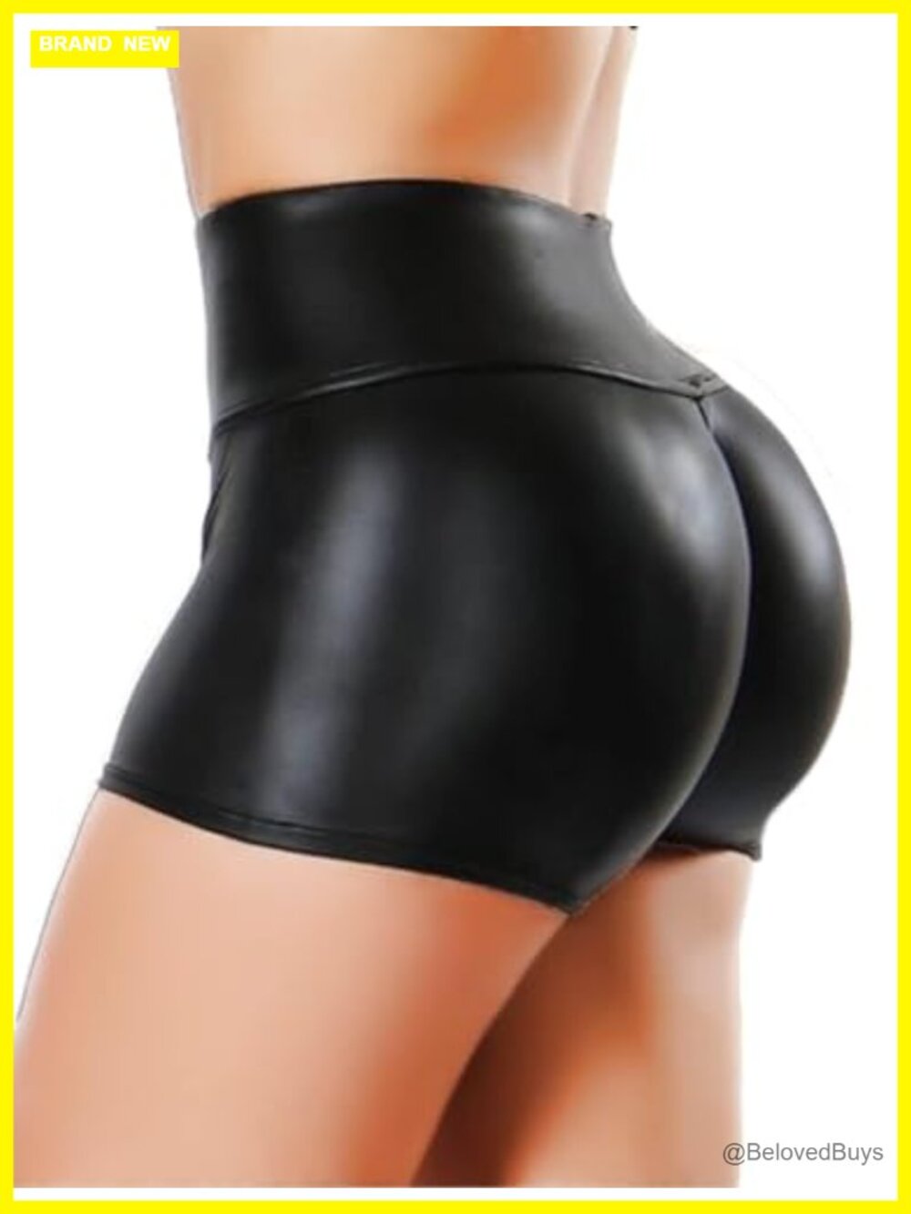 Faux Leather High Waisted Shiny Rave Shorts Women